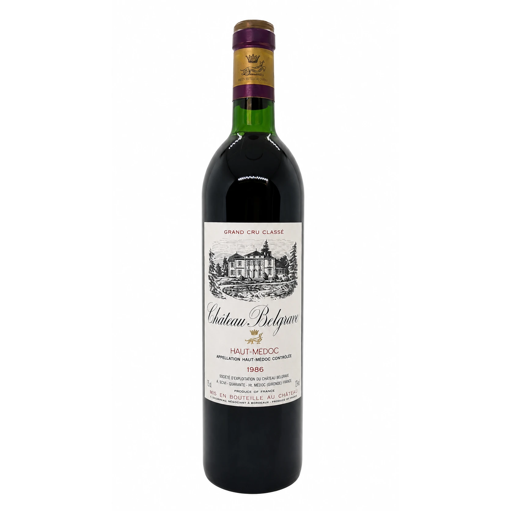 Château Belgrave 1986 - 5ème Grand Cru Classé Haut-Médoc